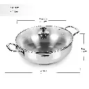 Kadhai with Glass Lid MILTON Tri Ply - 4.9 l