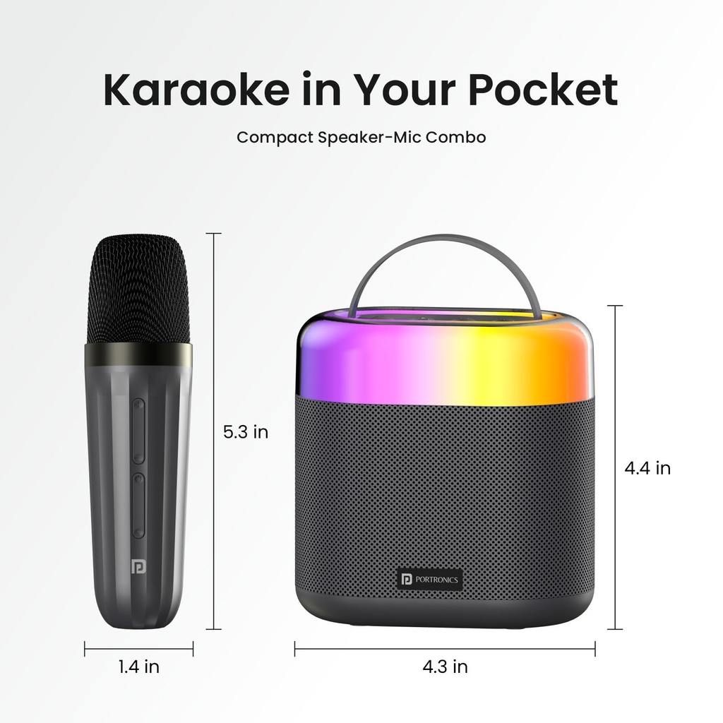 Bluetooth Speaker with Karaoke Mic PORTRONICS Dash 3 - 16 W