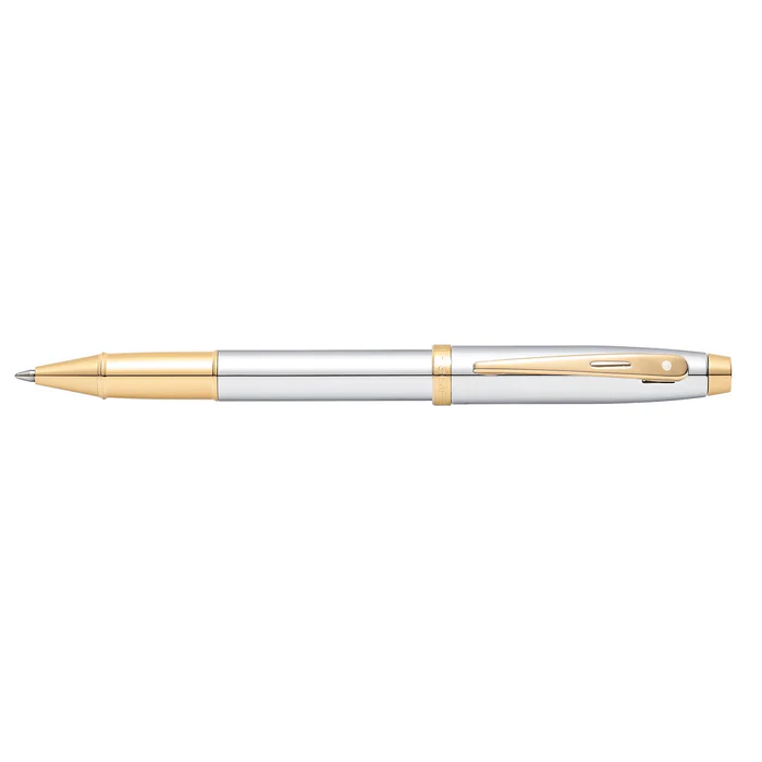Pen SHEAFFER 100 Bright Chrome - Gold Tone Trim