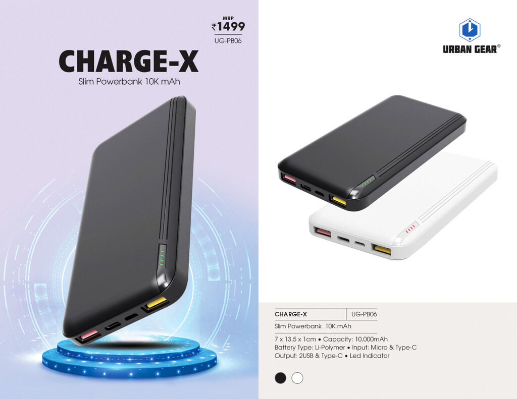 Powerbank URBAN GEAR Charge-X - 10000 mAh