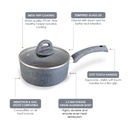 Sauce Pan with Lid 18 cm WONDERCHEF Granite Non-stick Pans