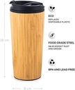 Coffee Mug with Lid WHITE LABEL Bamboo - 350 ml