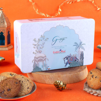 Customized Cookie Tin COOKIE MAN Celebrating Happiness