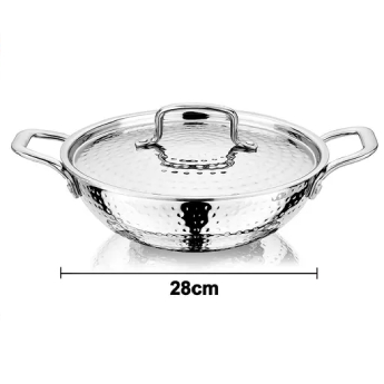 Deep Kadhai NIRLON Tri-Ply Hammerd DKD22 - 220 mm