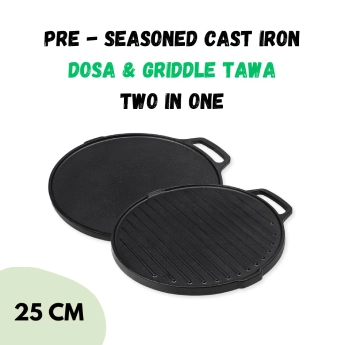 Dosa & Griddle Tawa PENCIL Black Cast - 25 cm 