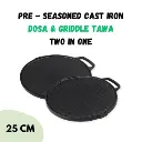 Dosa & Griddle Tawa PENCIL Black Cast - 25 cm 