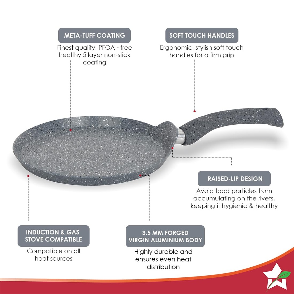 Dosa Tawa 24 cm WONDERCHEF Granite Non-stick Pans