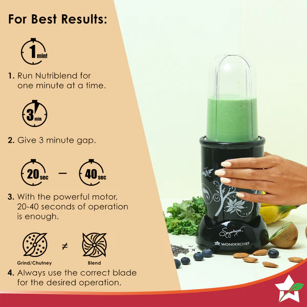 Blender Nutri-blend 3 Jar with Sipper WONDERCHEF - 500 W