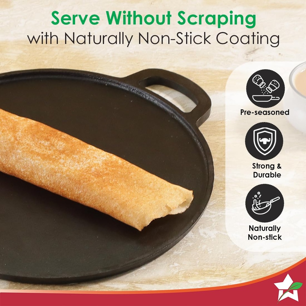 Flat Dosa Tawa WONDERCHEF Forza Pre seasoned Cast-Iron