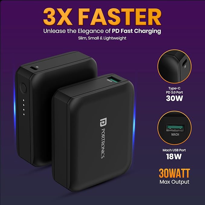Powerbank PORTRONICS Powerpulse - 10000 mAh 