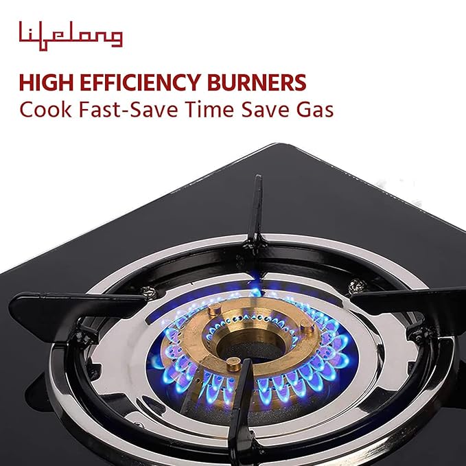 Gas Stove LIFELONG Glass Top - Single Burner