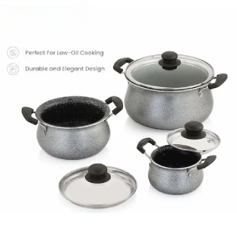 Handi with Lid NIRLON Blackpearl - Set of 3