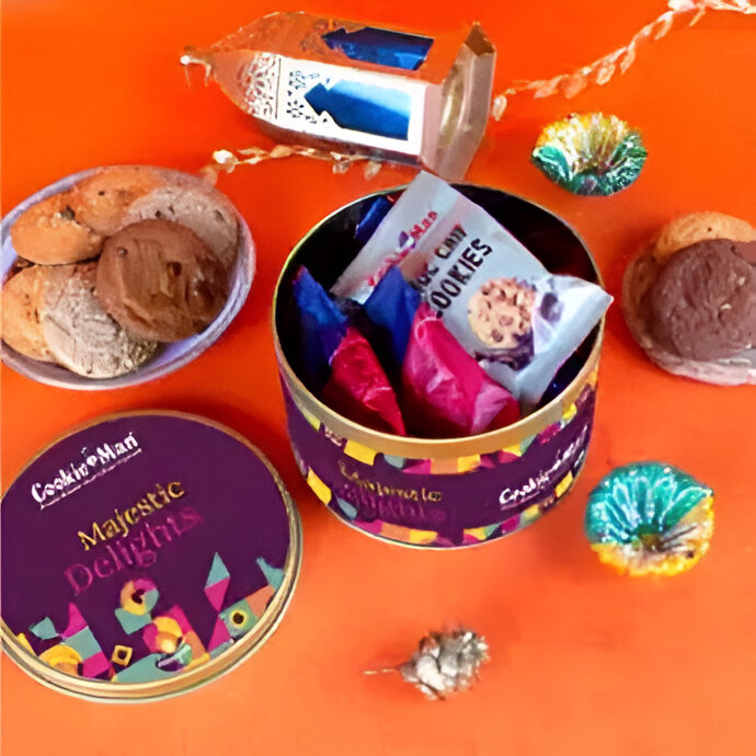 Customized Cookie Tin COOKIE MAN Majestic Delights Small