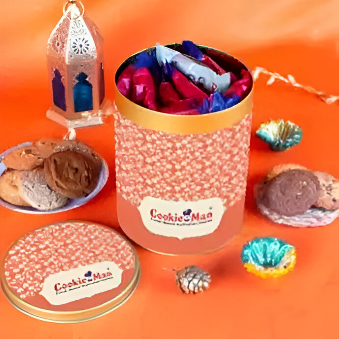 Customized Cookie Tin COOKIE MAN Ethnic Large