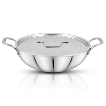 Kadhai with Lid PENCIL Tri Steel - 22 cm