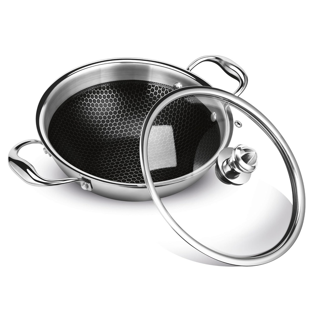 Kadai with Glass Lid MILTON ProCook Hexa Tech - 24 cm