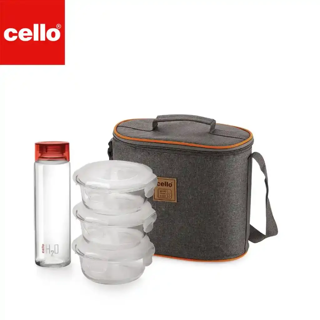 [CELLO ROYAL ROUND GY 01] Lunch Box CELLO Fit Fresh Royal Round - Set of 4