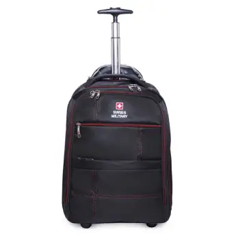 [GLAZE_LTB1001_BLK_35LTR] Laptop Backpack SWISS MILITARY Glaze Cum Trolley - 35 l