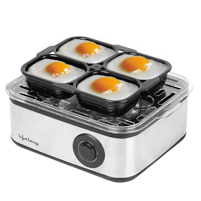 [LLEB02] Egg Boiler Poacher LIFELONG Automatic Turn Off 2-in1